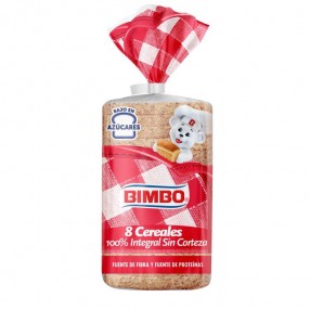 BIMBO pan de molde sin corteza integral 100 % 450 grs